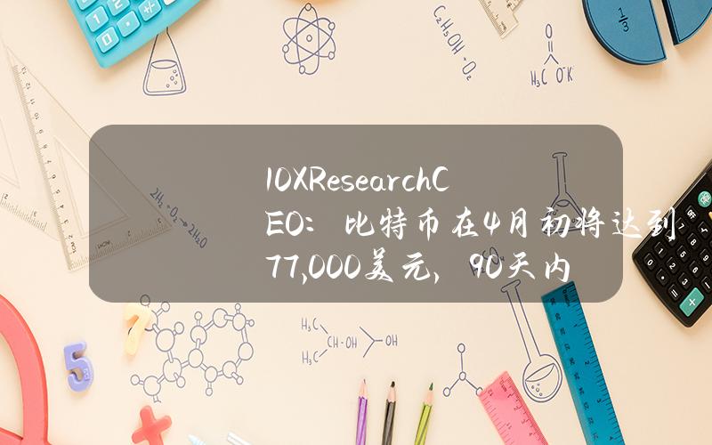 10XResearchCEO：比特币在4月初将达到77,000美元，90天内将上升到146,000美元